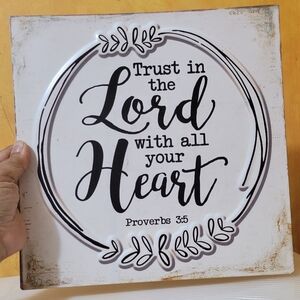 Retro Wall Decor Trust In The Lord Proverbs Metal Tin Sign